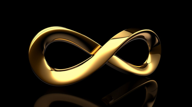 HOME pngtree d render illustration of a gold infinity symbol on black background image 3883040